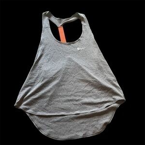 Nike gray tank top with neon orange strap